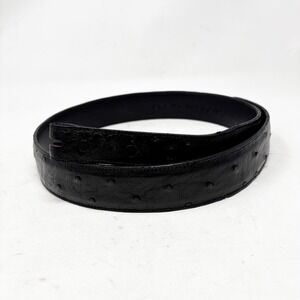 Great W Boots Mens Black Faux Ostrich Leather Belt Size 40 Buckle Not Included